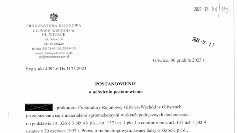 Uchylenie postanowienia o zatrzymaniu prawa jazdy!