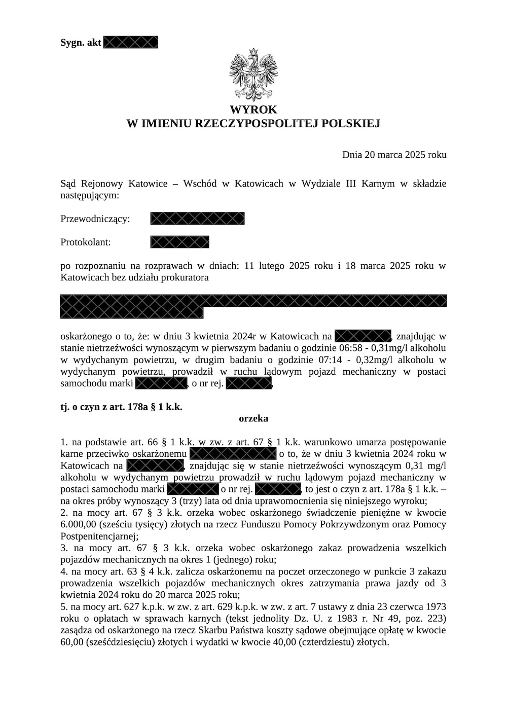 0,31 mg/dm3 - warunkowe umorzenie!