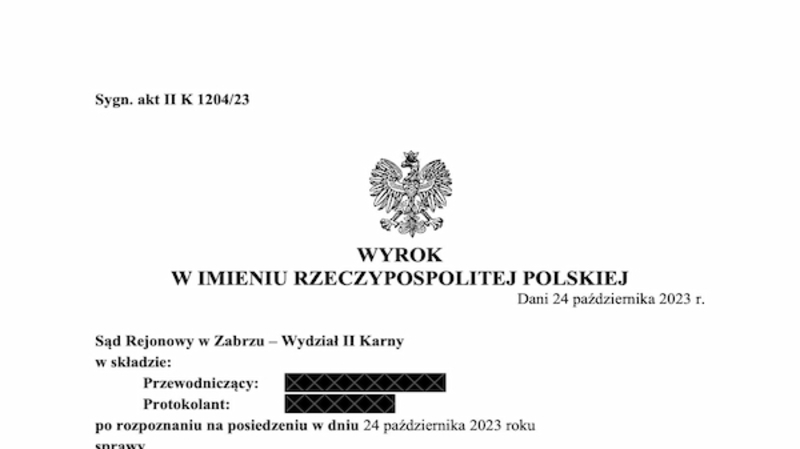 Jazda pod wpływem alkoholu. Wynik badania: 0,34 mg/dm3