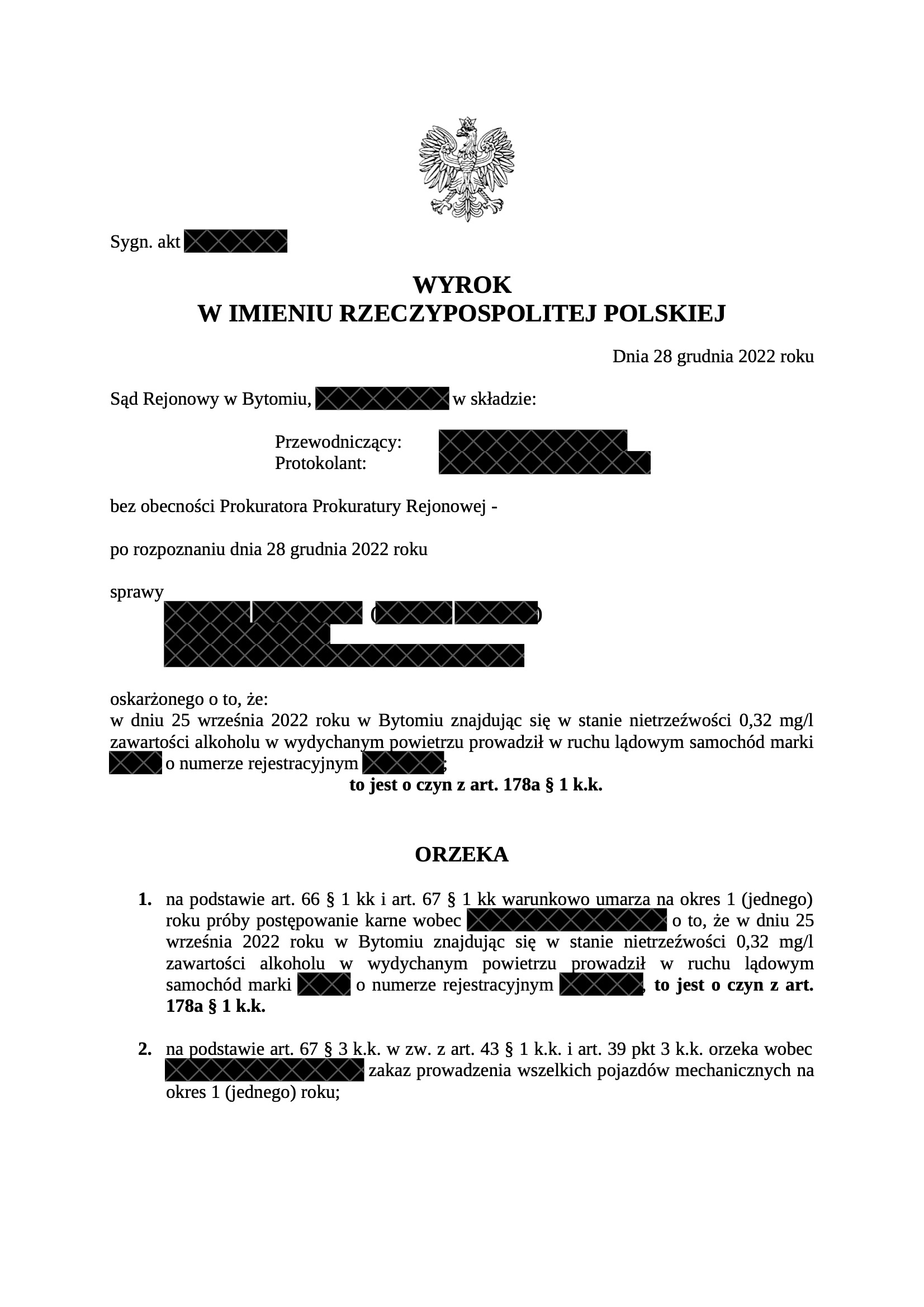 0,32 mg/dm3 - warunkowe umorzenie!