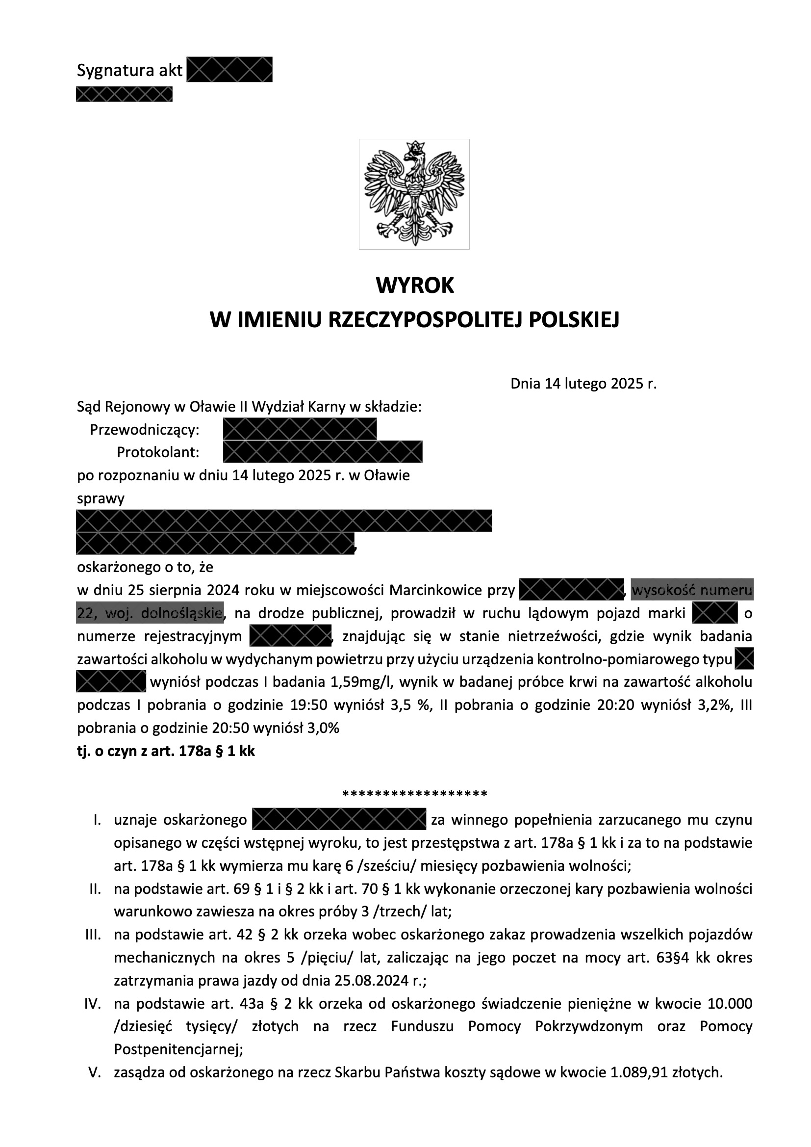 Jazda po alkoholu. Wynik badania: 3 promile. Brak przepadku!