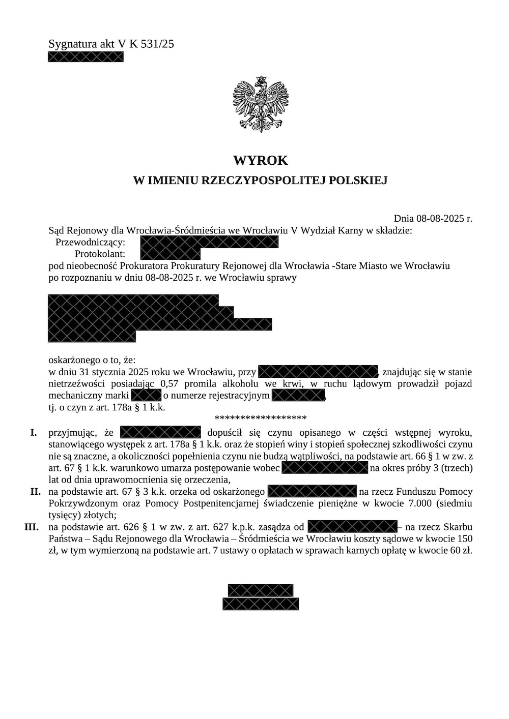 0,57 promila - brak zakazu prowadzenia pojazdów!