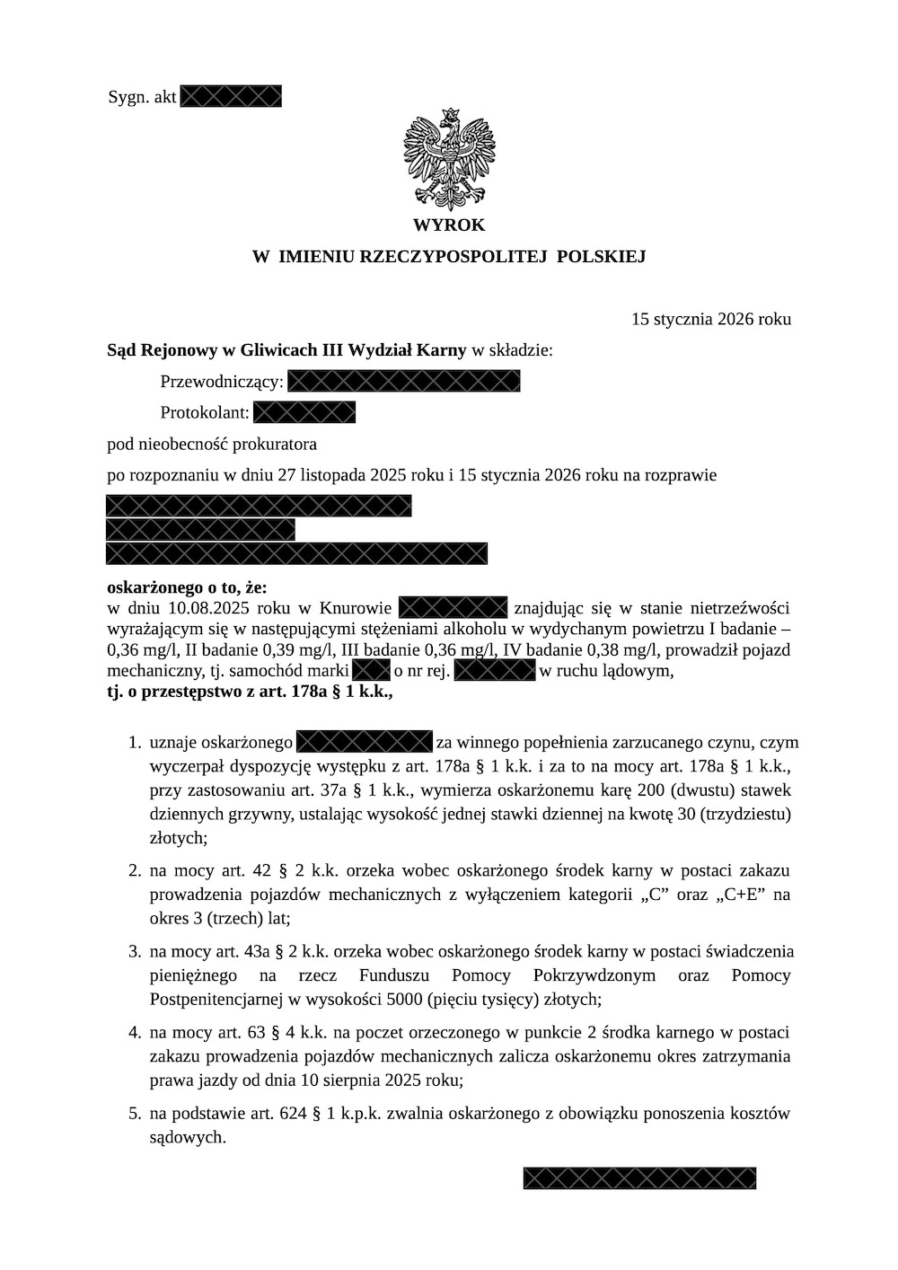 Zakaz prowadzenia pojazdów - wyłączenie kat. C i C+E z zakazu!