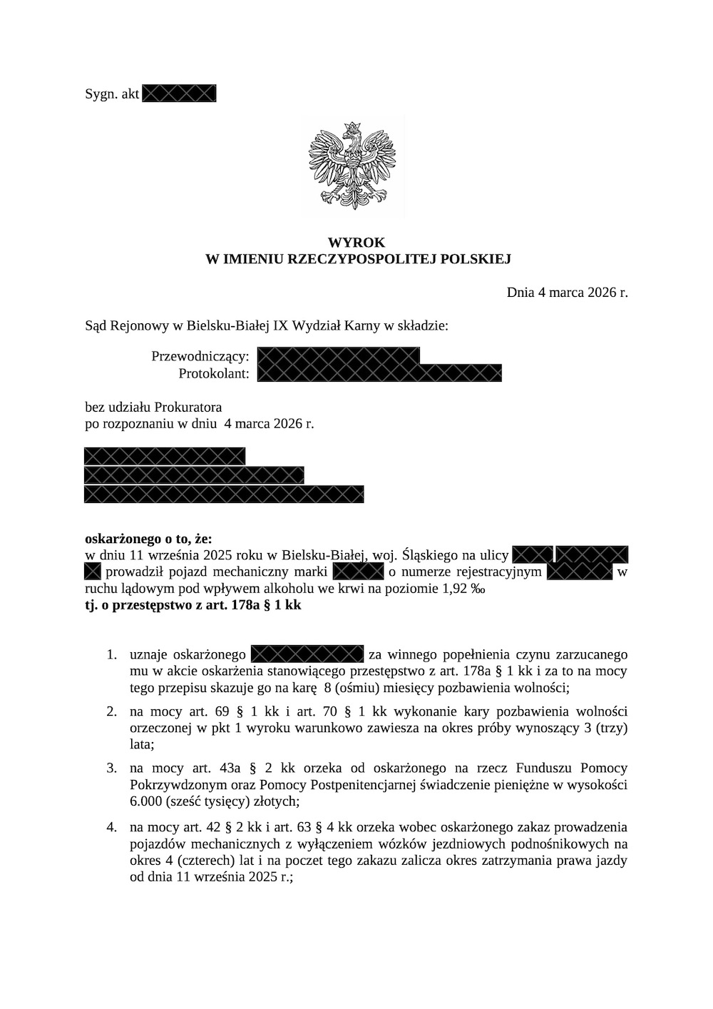 1,92 promila. Odstąpienie od przepadku pojazdu!