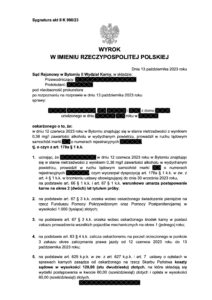 Jazda pod wpływem alkoholu. Wynik badania: 0,38 mg/dm3