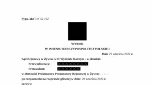 Jazda pod wpływem alkoholu. Wynik badania: 0,37 mg/dm3