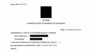 Jazda pod wpływem alkoholu. Wynik badania: 0,27 mg/dm3