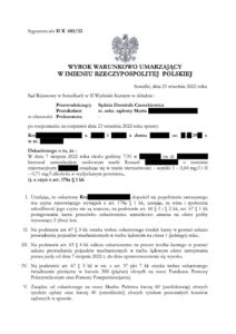 Jazda pod wpływem. Wynik 0,71 mg/l – prawie 1,5 promila. Warunkowe umorzenie i&nbsp;ROK zakazu prowadzeni